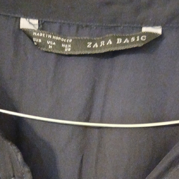 Zara Blue Boxy Tunic with Flutter Sleeves and Mandarin Collar - Picture 2 of 7